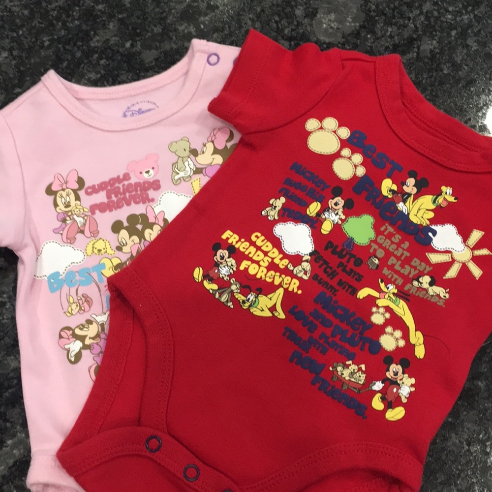 Disney onsie pink and red